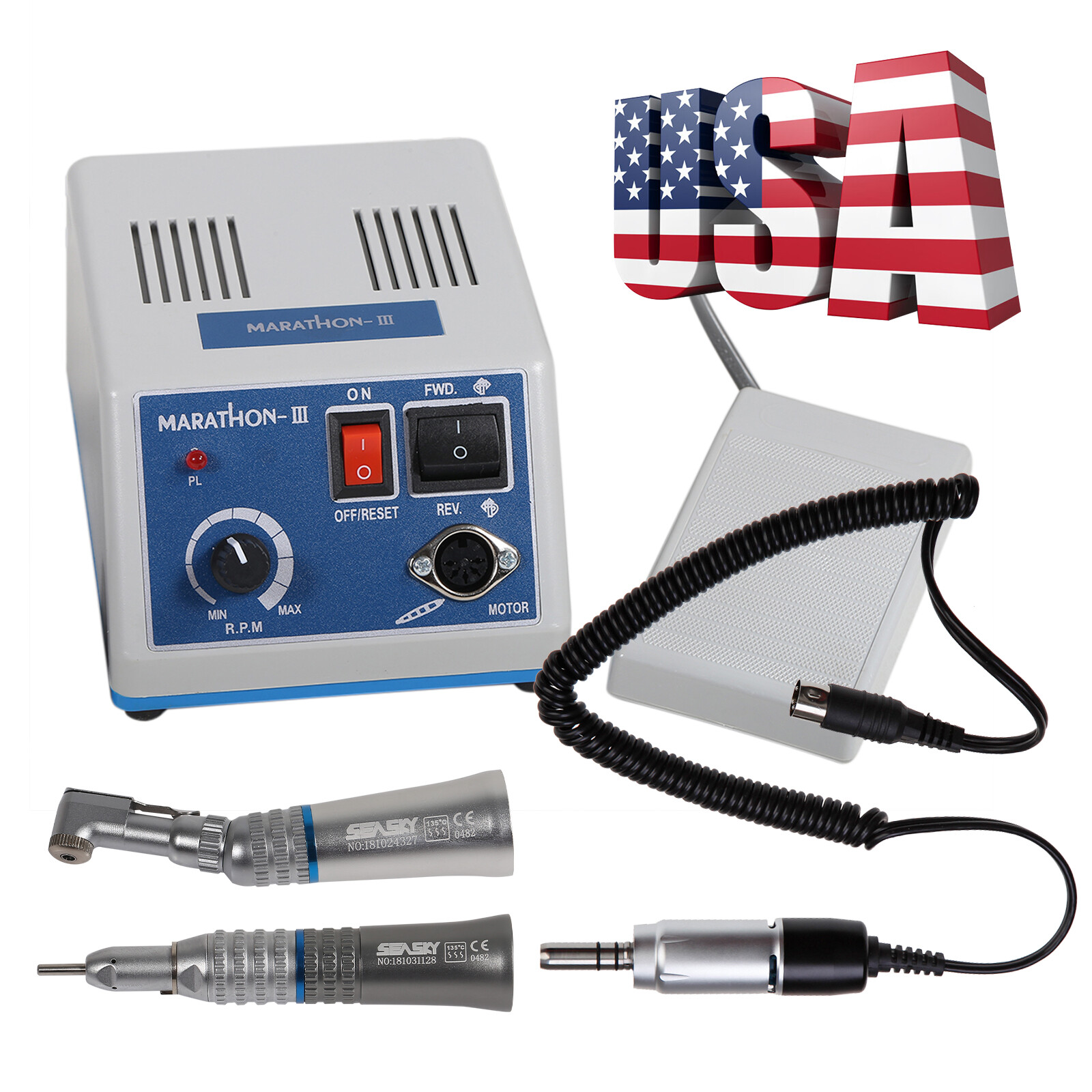 Micromotor de laboratorio Dental Marathon, 35K RPM, Motor de pulido eléctrico