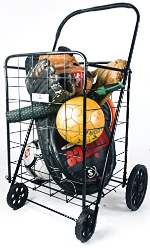 ATH Large Deluxe Rolling Utility / Shopping Cart - Stowable Folding Heavy Duty