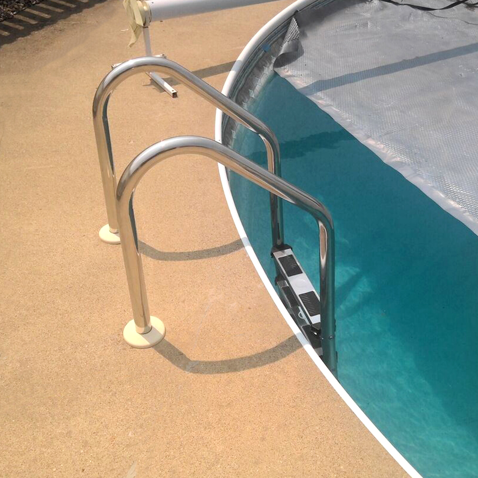 KOJEM Non-Slip 3-Step Stainless Steel Swimming Pool Ladder For In-Ground Pools