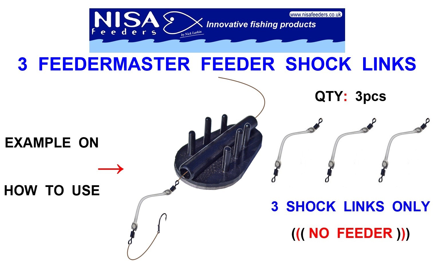 NISA FEEDER SHOCK LINKS FOR BARBEL CARP METHOD FISHING CAGE OPEN END FLAT BED