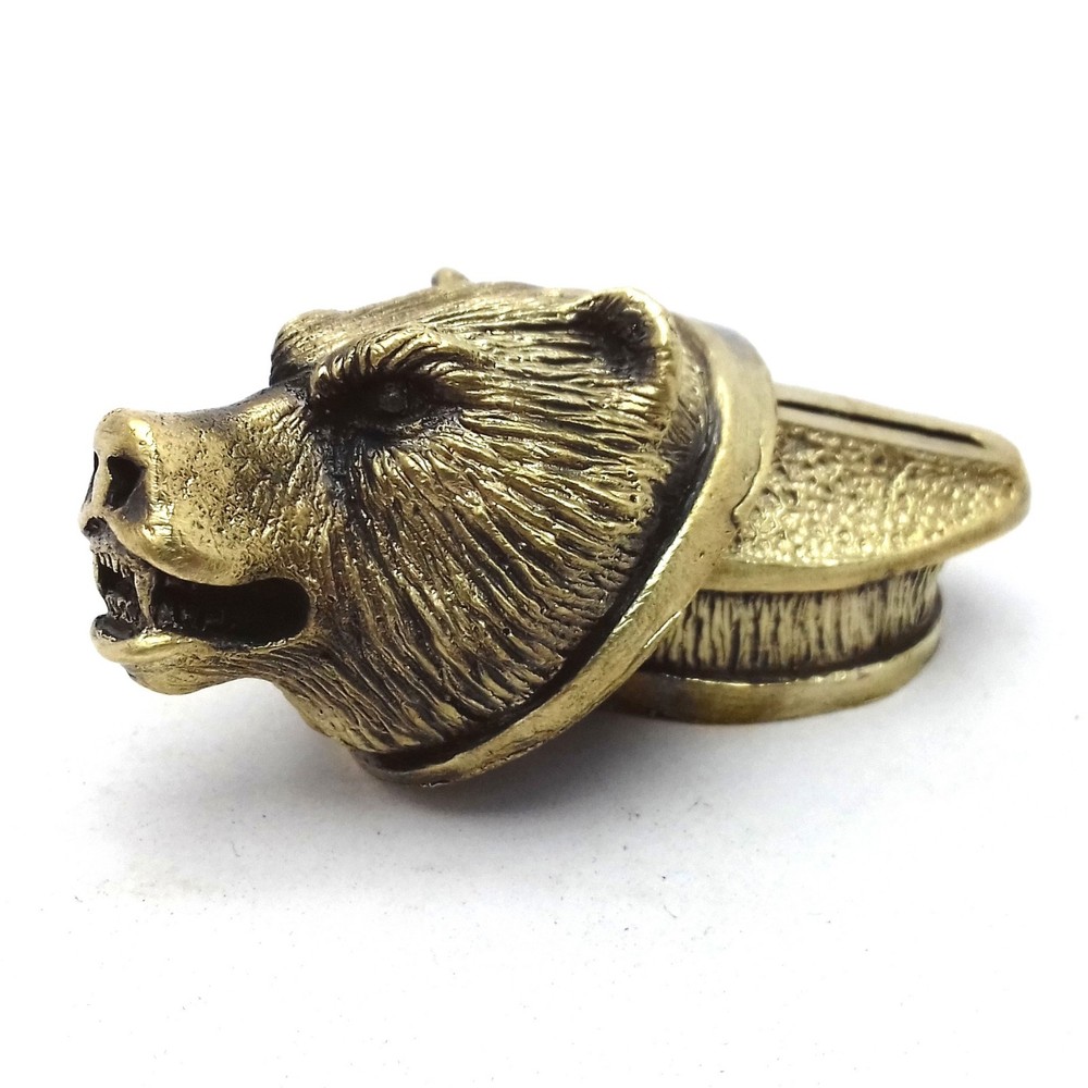 SET BEAR SOLID BRONZE FINGER GUARD BOLSTER & POMMEL CUSTOM KNIFE MAKING