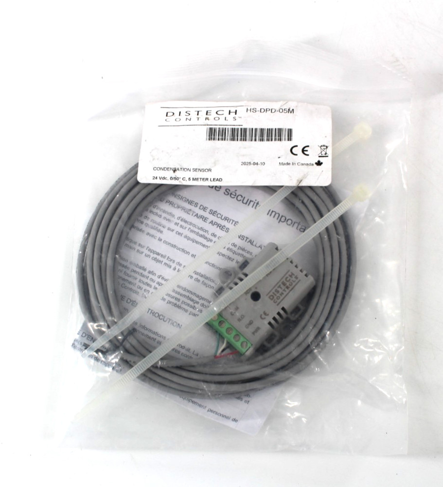 Distech Controls Condensation Sensor w/Cable (HS-DPD-05M) Gray NEW