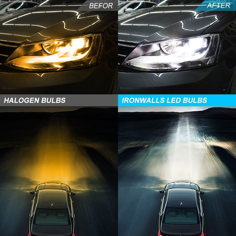 Pair HB5 9007 LED Headlight Conversion Kit Bulbs High Low Beam White 6000K Lamps