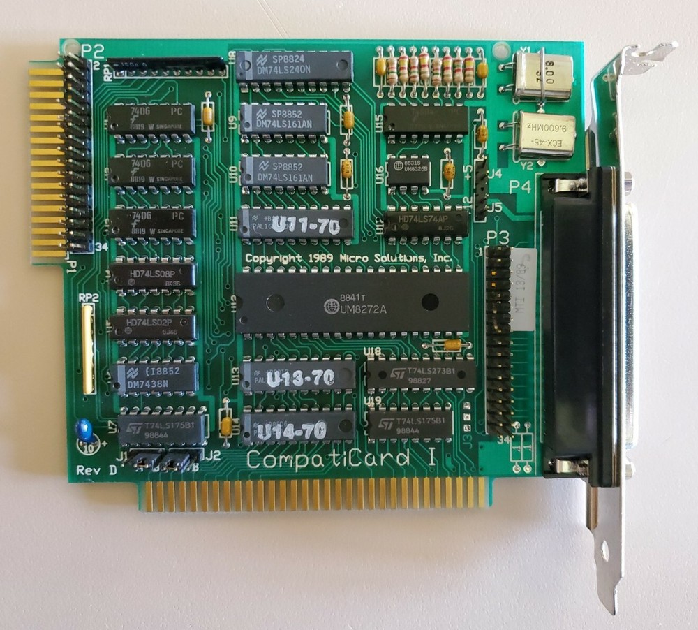 Vintage MicroSolutions CompatiCard I PC XT 8-bit ISA Floppy Controller 87-89