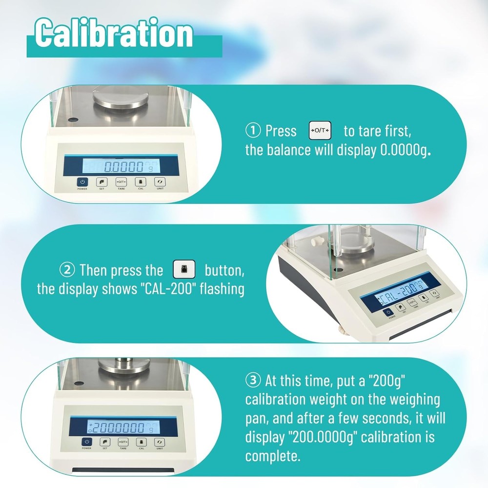 220 x0.0001g 0.1mg Analytical Balance Solid Scale Lab Digital Precision Scale US
