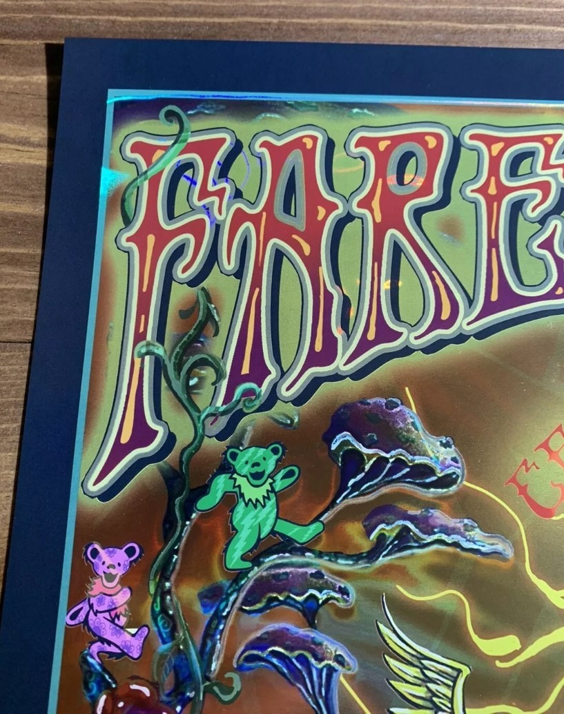Grateful Dead Poster Mike DuBois Fare Thee Well Foil Hologram Art Golden Road 50