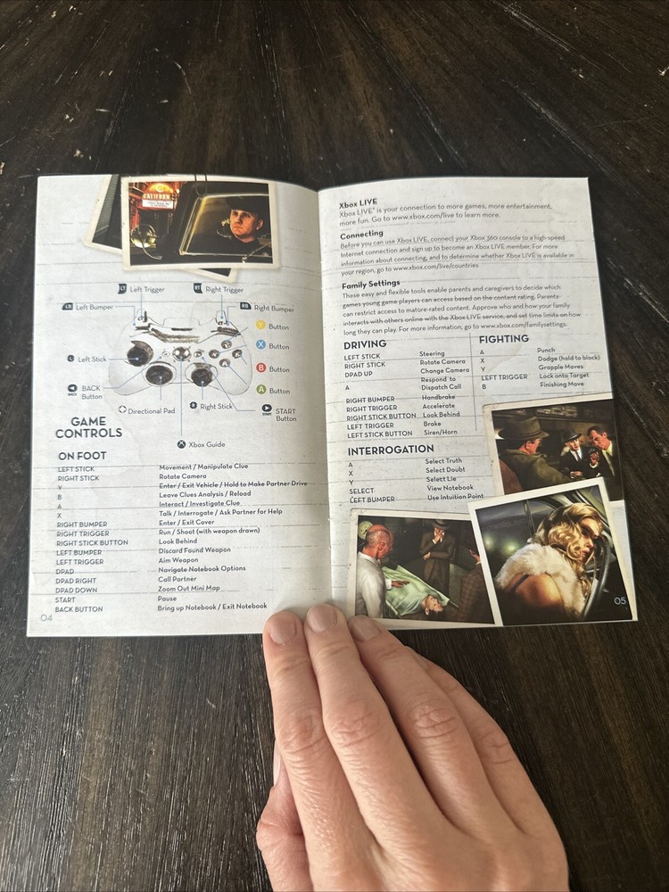 XBOX 360 Manual Only L.A. Noire