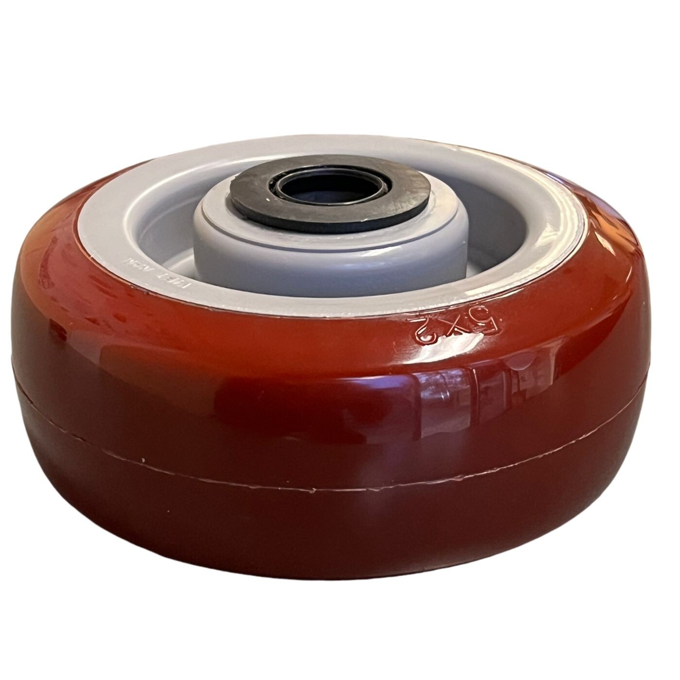 5” x 2” Burgundy Polyurethane on Plastic Core 4 Wheels