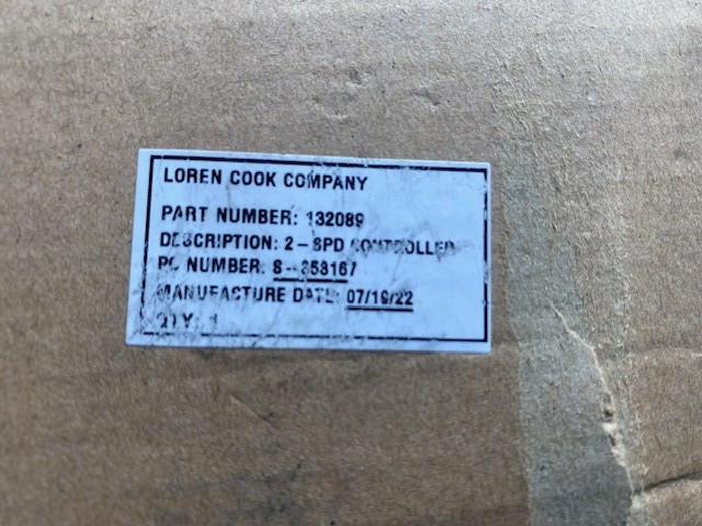 Vari-Flow 2 speed controller Loren Cook Co Part # 132089