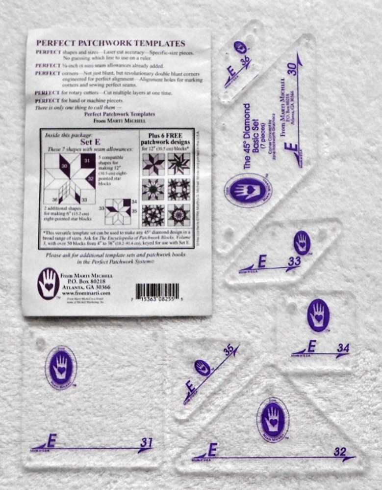 MARTI MICHELL PERFECT PATCHWORK TEMPLATES SET E + ENCYCLOPEDIA VOLUME 3 - NICE!
