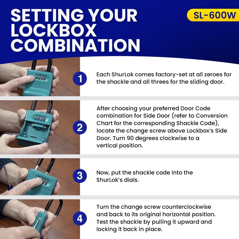 SL-600W Numbered Key Storage Combination Lock Box, Blue, Wall Mount, Safe, Code