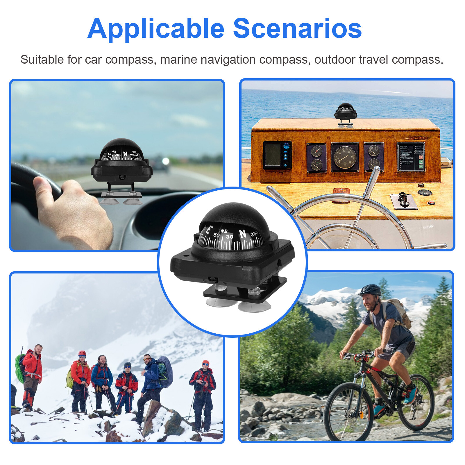 Adjustable Mounted Car Dashboard Navigation Marine Compass Ball for Boat Truck