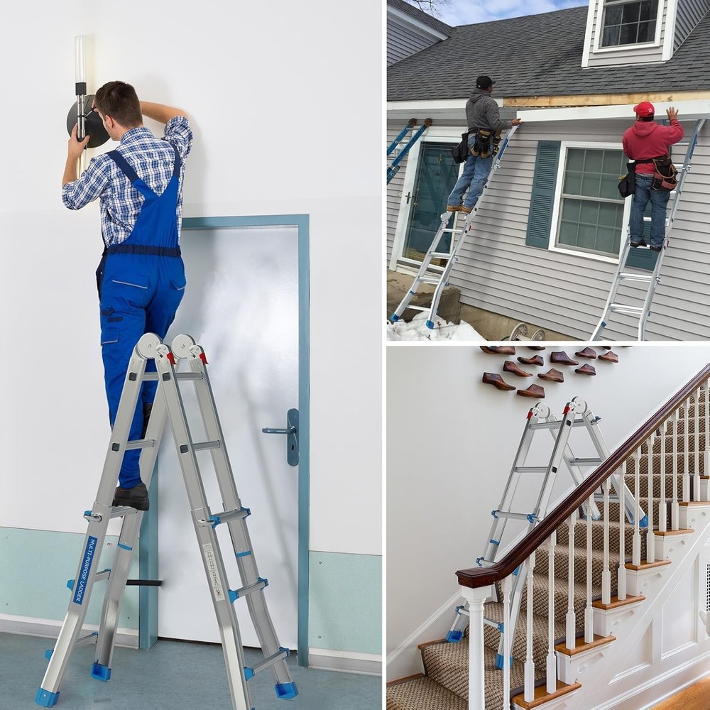 Multi-Position Ladder, Telescoping A-Frame & Extension Ladder, Compact Storage