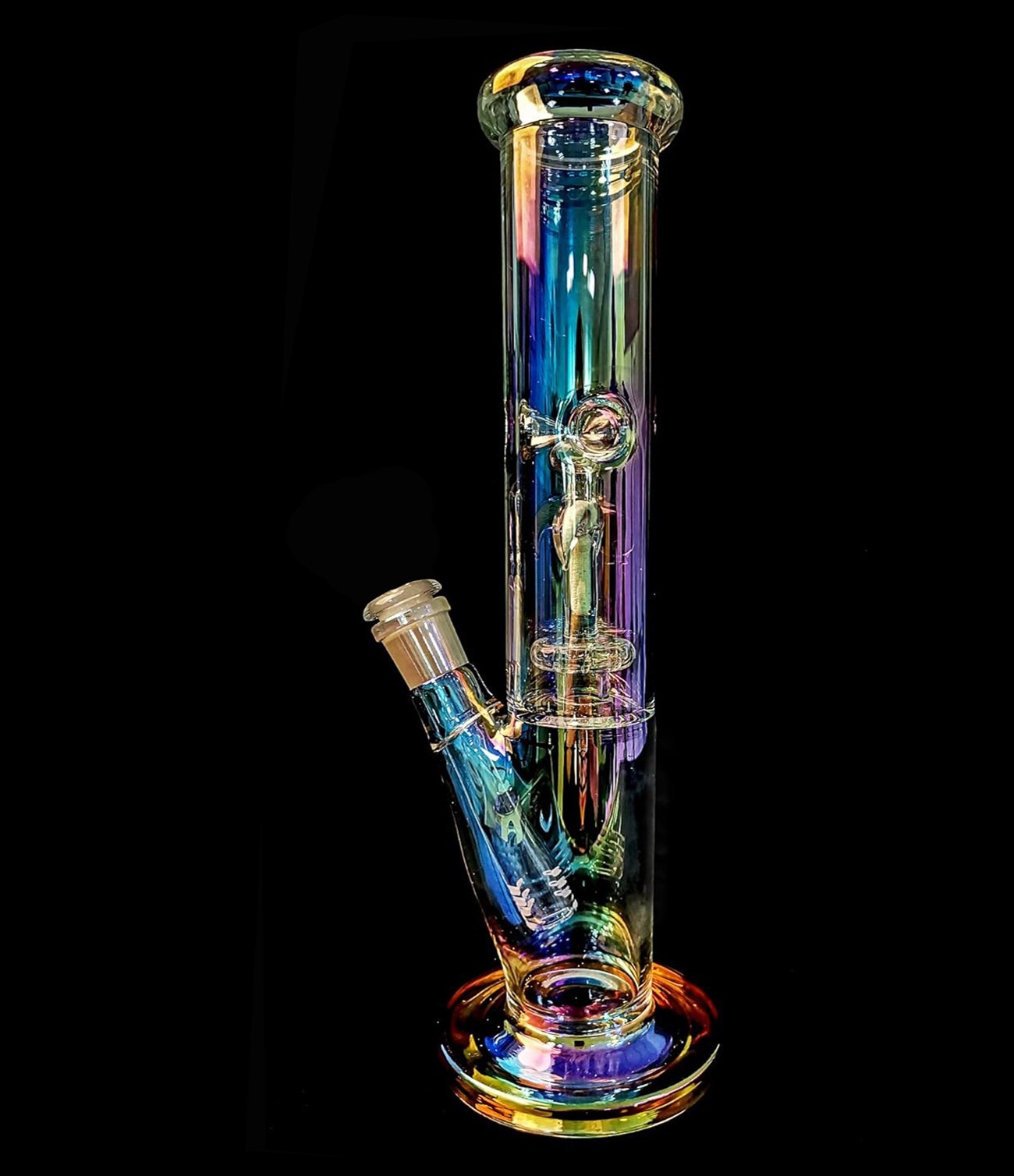 12'' Heavy Glass Bong Percolator Water Pipe Smoking Hookah 14mm Bowl Glowing