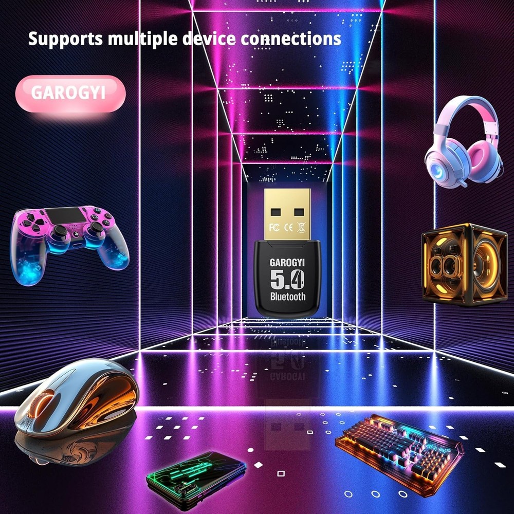 Mini USB Bluetooth 5.4 Dongle for PC & Laptop - Stable, Multi-Device Connections