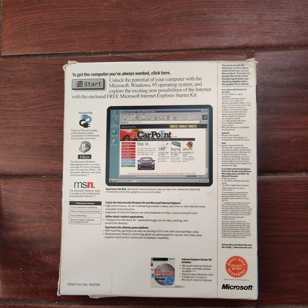 RARE 3.5" MICROSOFT WINDOWS 95 OPERATING SYSTEM BOXED