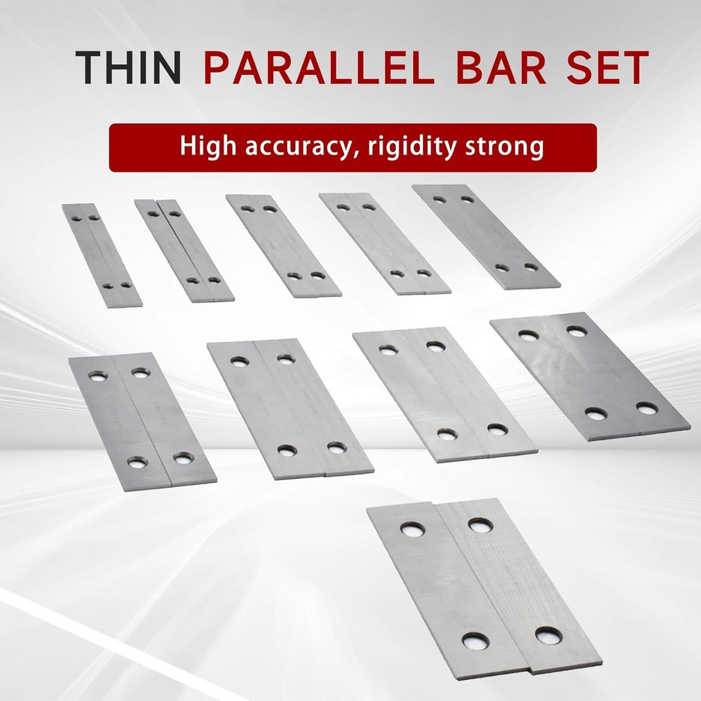 Thin Parallel Bar Set, 10 Pair 1/8" X 6" Accuracy Parallels, Machinist Lathetool