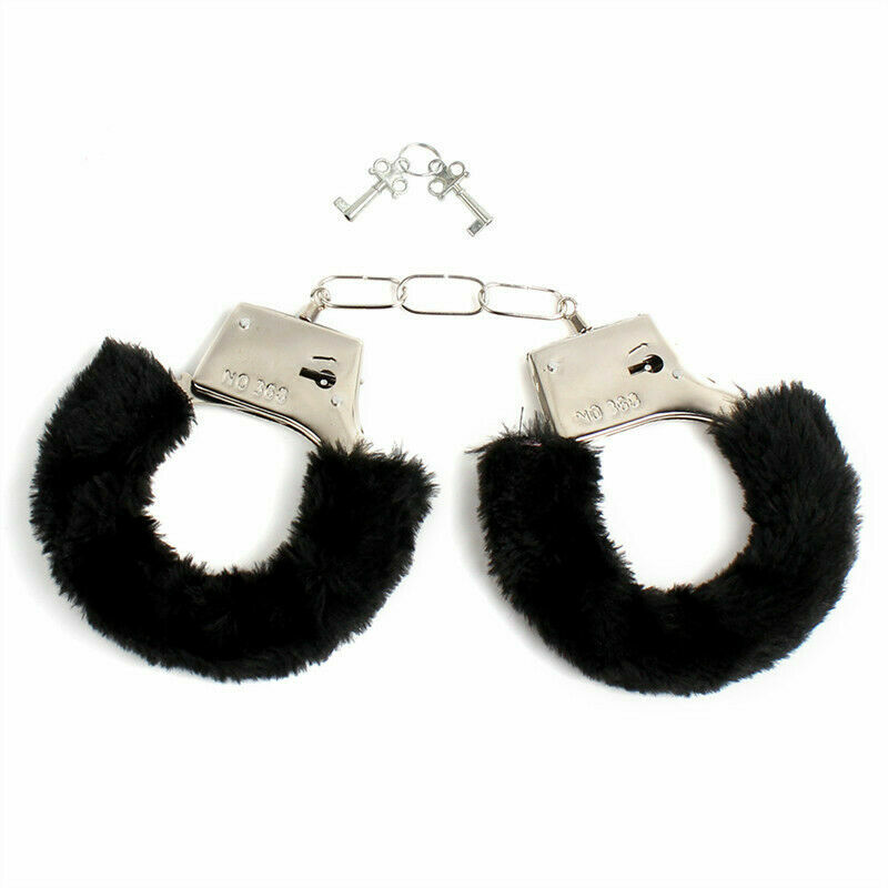 Furry Fuzzy Costume Handcuffs Metal Wrist Cuffs Soft Bachelorette Hen Party BSUS