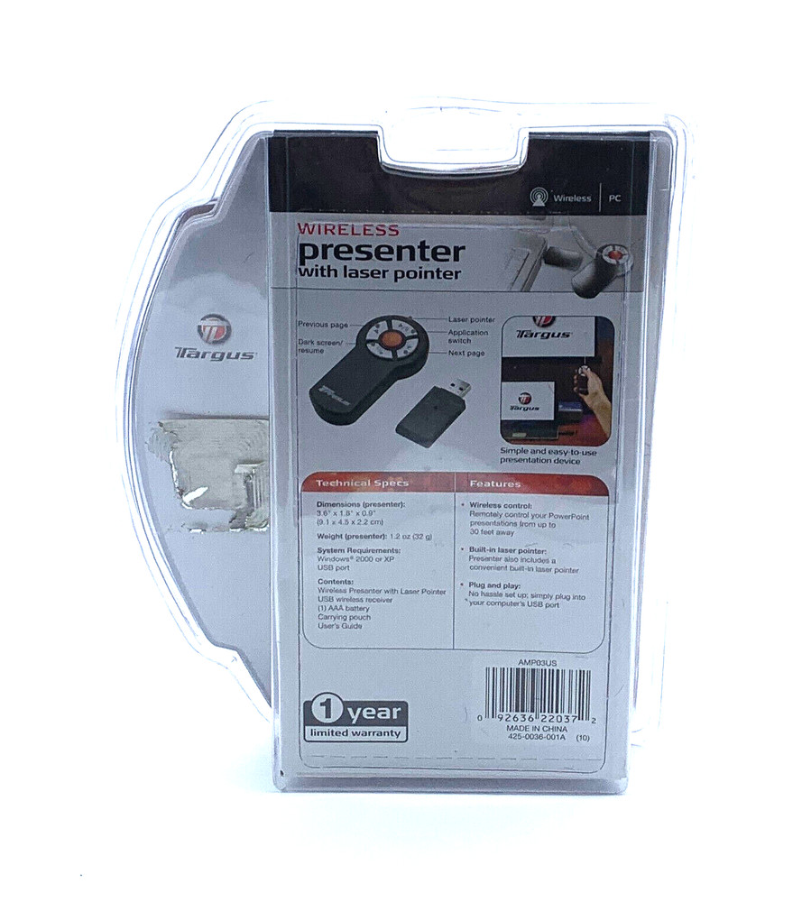 Targus Wireless Presenter With Laser Pointer, Brand New in Packaging