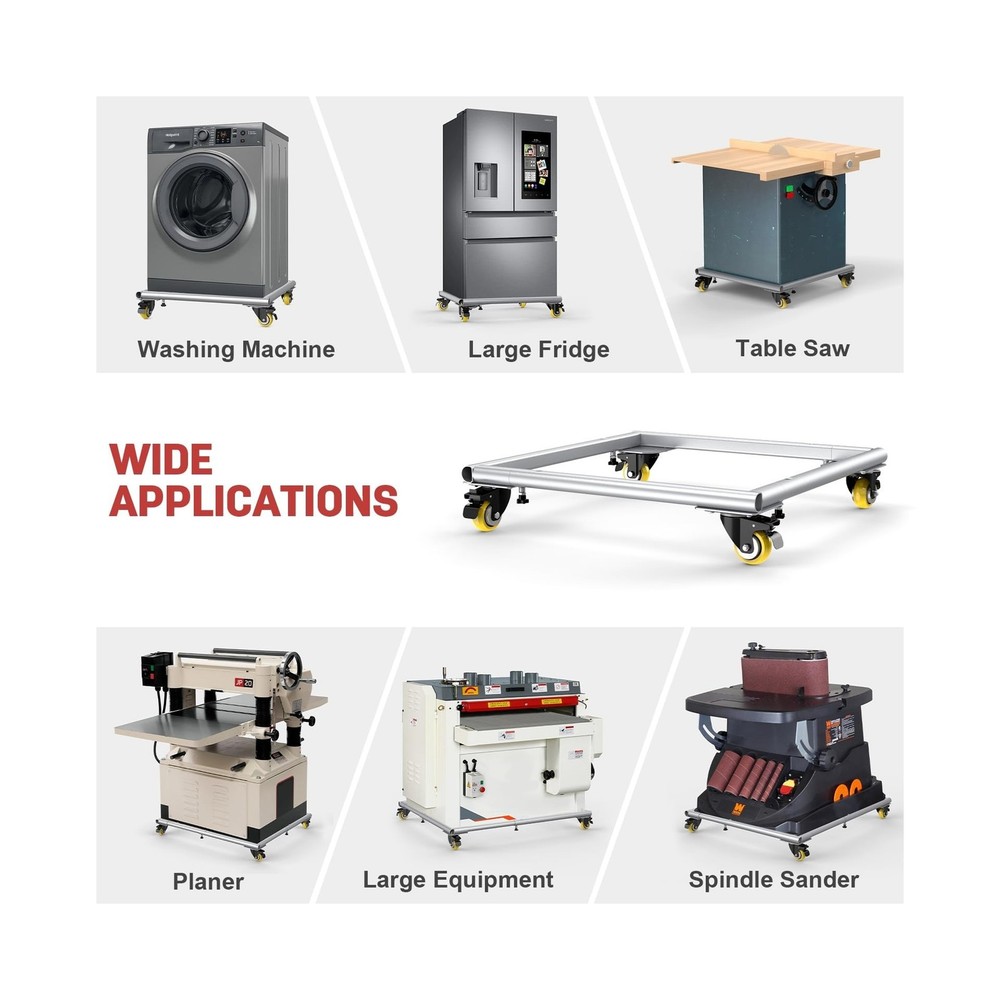AUH Universal Rolling Mobile Base,Heavy Duty Adjustable Mobile Power Tool Bas...