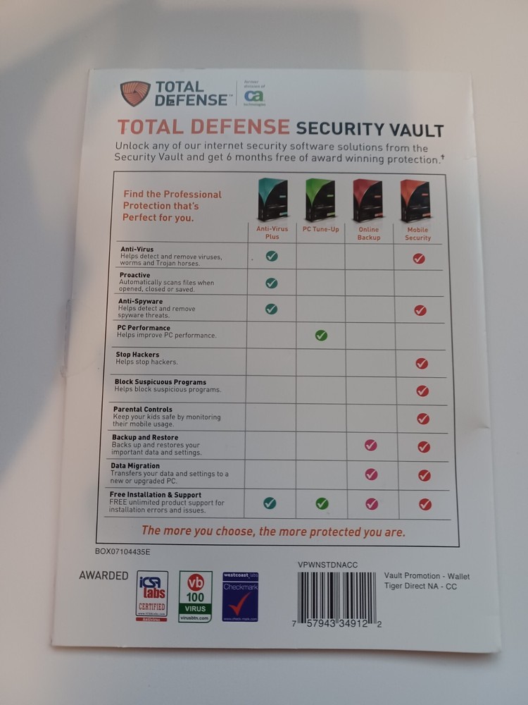 Total Defense Security Vault- 6 months included