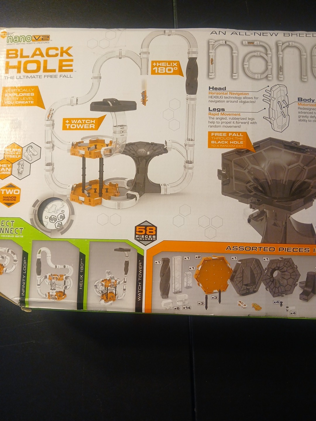 New Sealed Hex Bug Nano V2 Black Hole 58 Pcs Gravity Defying Robotic Creatures