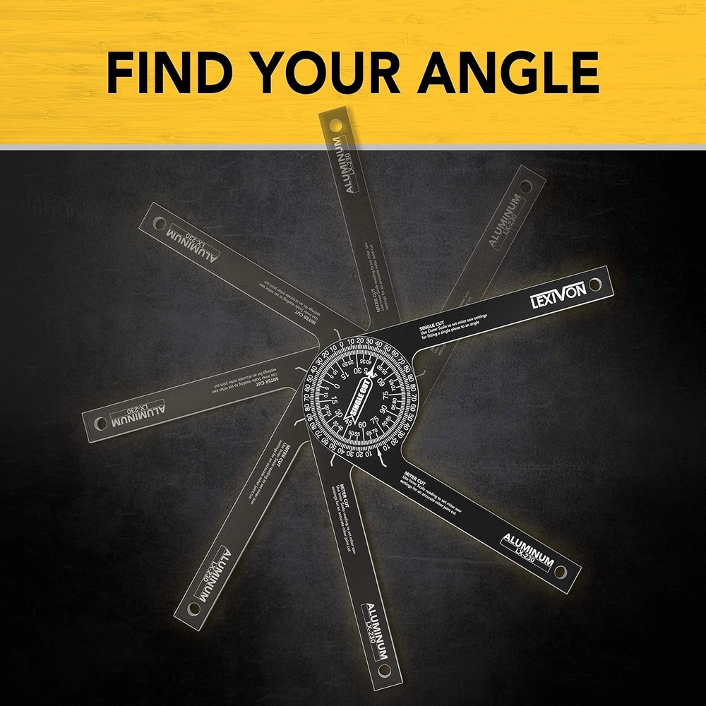 Aluminum Miter Saw Protractor | 7-Inch Rust Proof Angle Finder Featuring Precisi