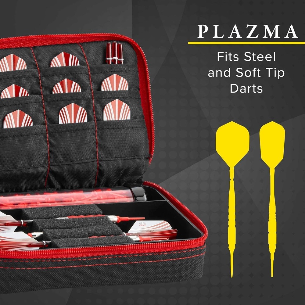 Casemaster by GLD Products Plazma Dart Case Black with Ruby Zipper, Ruby Trim