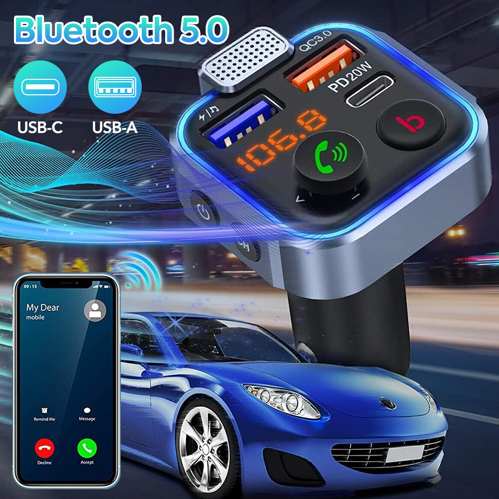 Bluetooth Car FM Transmitter MP3 Player Hands free Radio Adapter USB Charger USA
