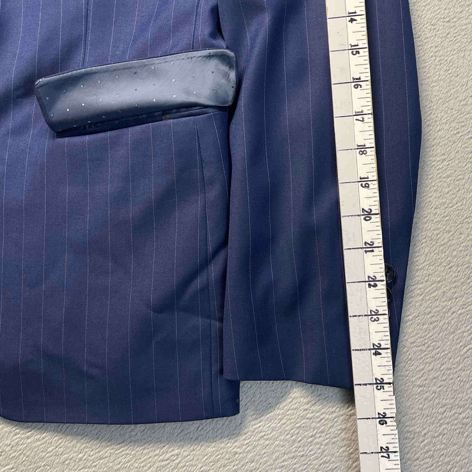 INDOCHINO Yaletown Mens Blazer Sport Coat Jacket Wool 52 Navy Stripe NWT