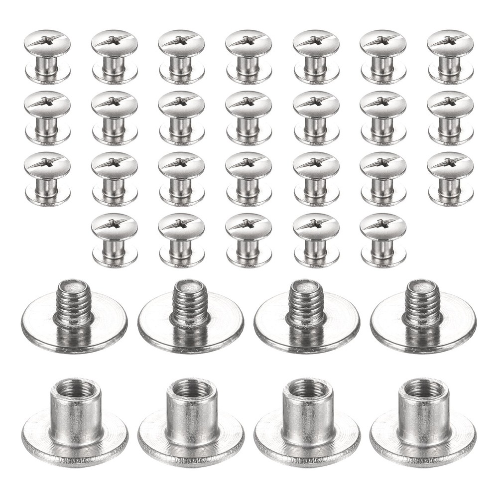 30set Phillips Chicago Screw M3x4mm Binding Post Screw, Silver