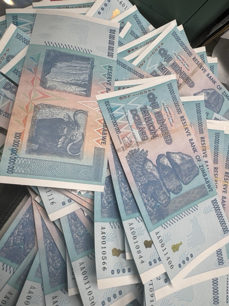 🔥 Zimbabwe 100 Trillion Dollar Note 💵 Authentic 2008- UV Light Passed! 🌍