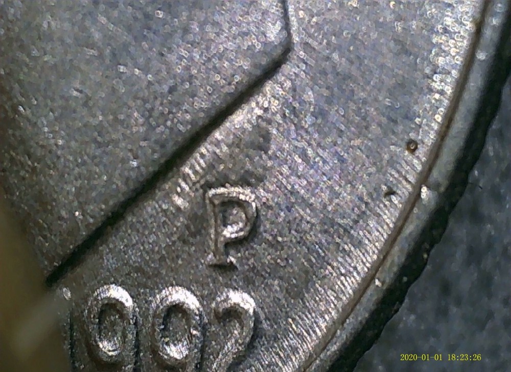 1992-P Roosevelt Dime Strike Through Error coin