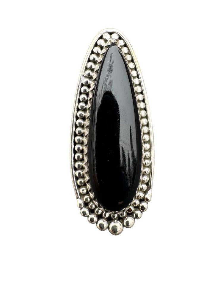 Black Onyx Solid 925 Sterling Silver Ring 9