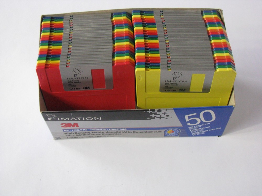 42pc Lot Set Count Pack 3M Imation IBM Formatted 3.5" Floppy Diskettes Rainbow