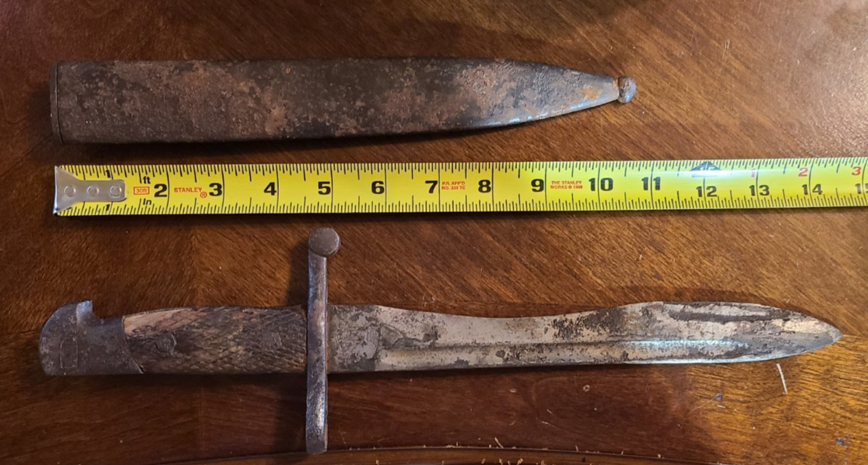 Toledo Spain WW1 WW2 Bolo Bayonet Complete But Rough For Restoration