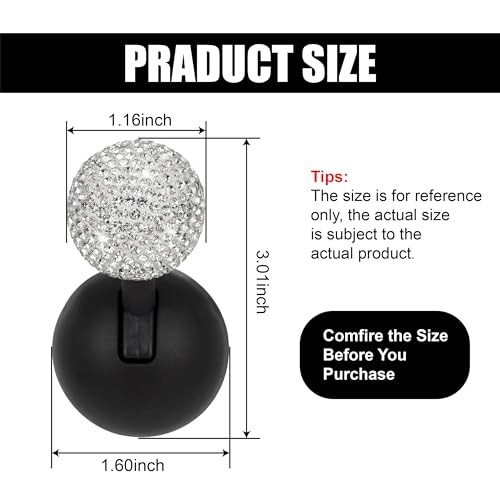 Bling Car Push Starter Button Cover, Rhinestone Auto Engine Joystick White