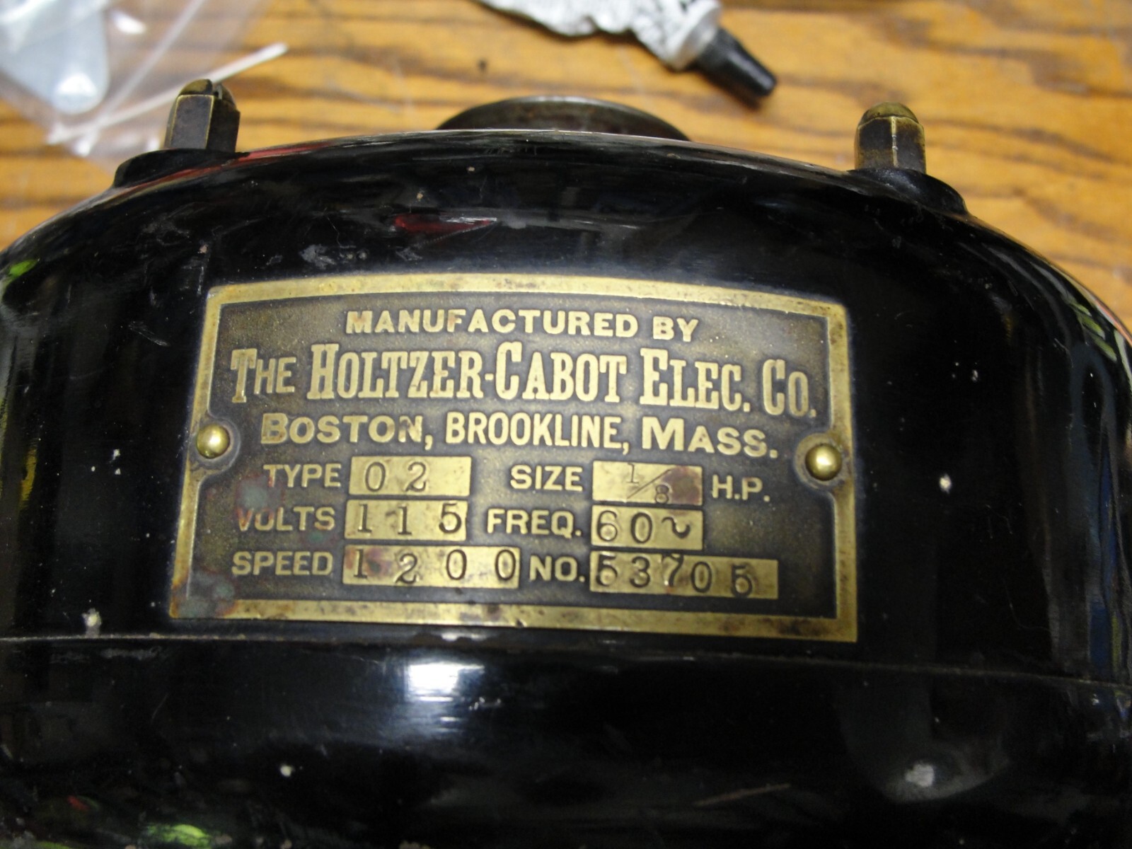 Antique Holtzer Cabot Type 2 Electric Pancake Motor 1200rpm 1/8hp working cond.