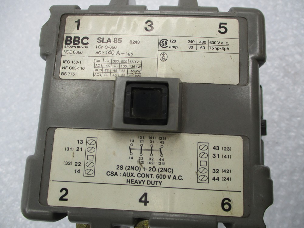 BBC SLA85-B243 CONTACTOR 600VAC UNMP