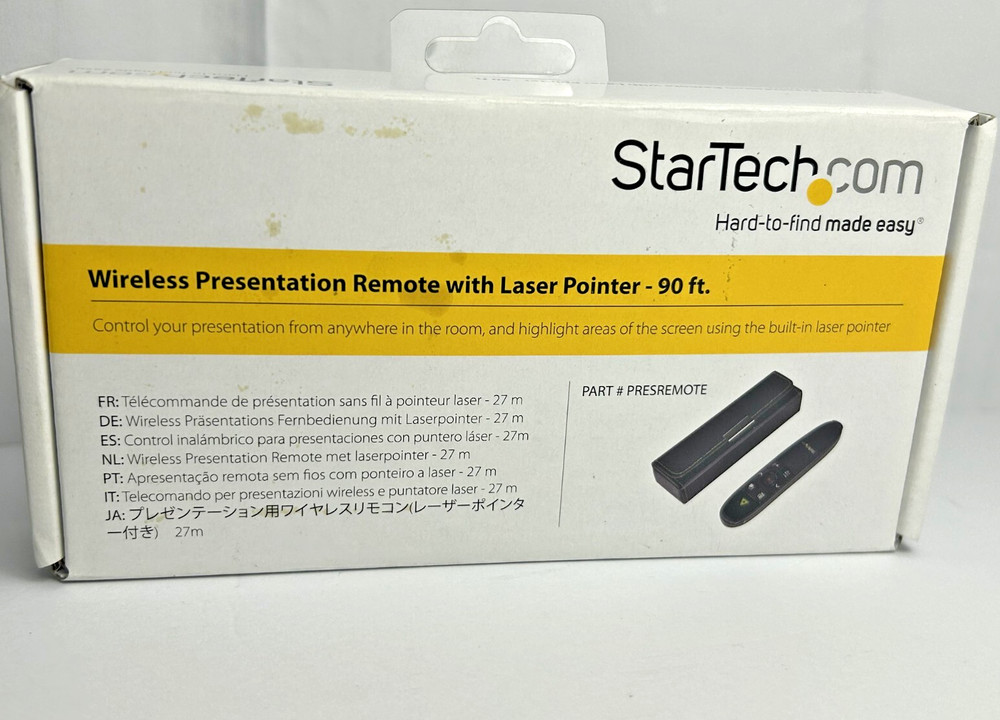 StarTech Wireless Presentation Remote With Laser Pointer - 90ft (27m) PRESREMOTE