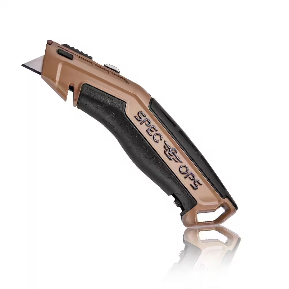 Utility Knives with Retractable Blade, Includes 5 Extra Blades in Handle Storage