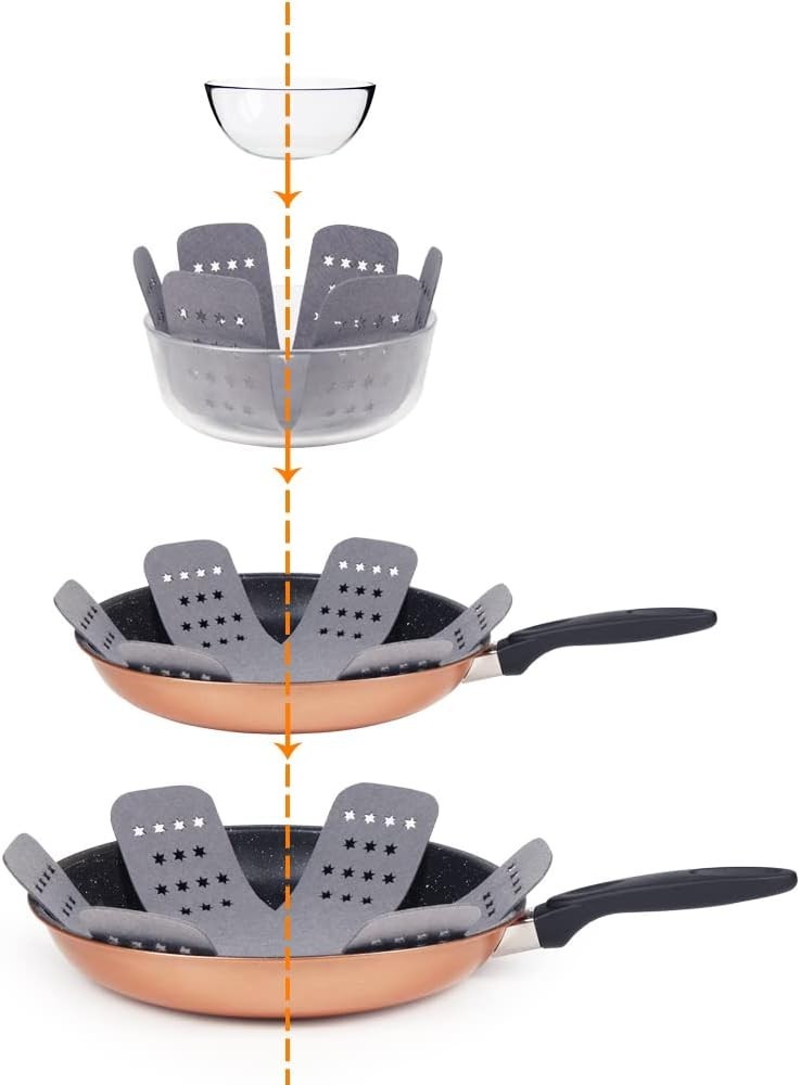 Pan Protectors Set of 6 Larger Thicker Felt Star Pattern for Stackable Cookware