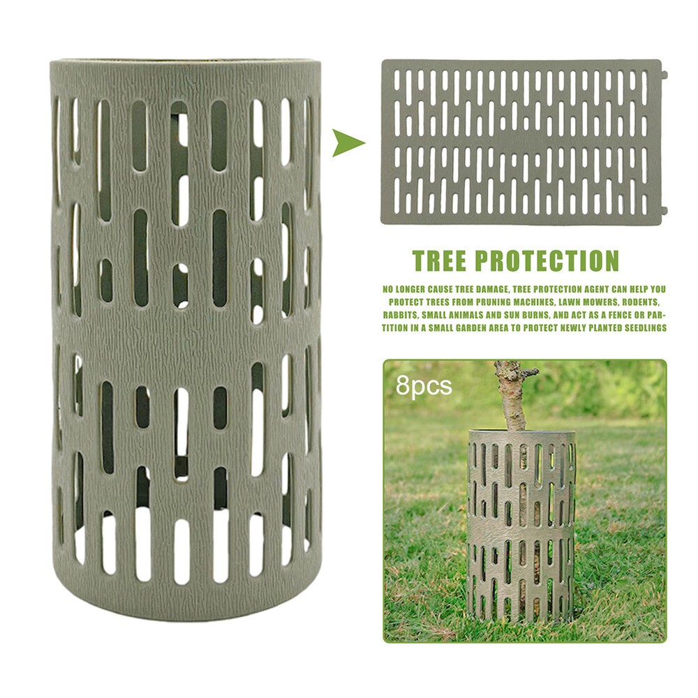 8Pcs Plastic Tree Trunk Protector Cover Interlocking Tree Trunk Wraps Tree Guard