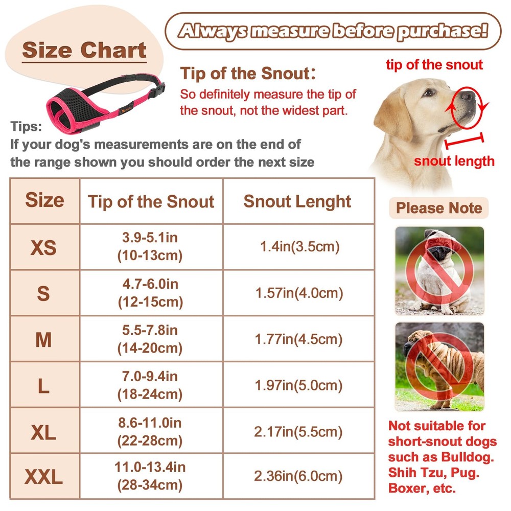 Dog Muzzle Nylon Soft Muzzle Anti-Biting Barking SecureMesh Breathable Pets M...