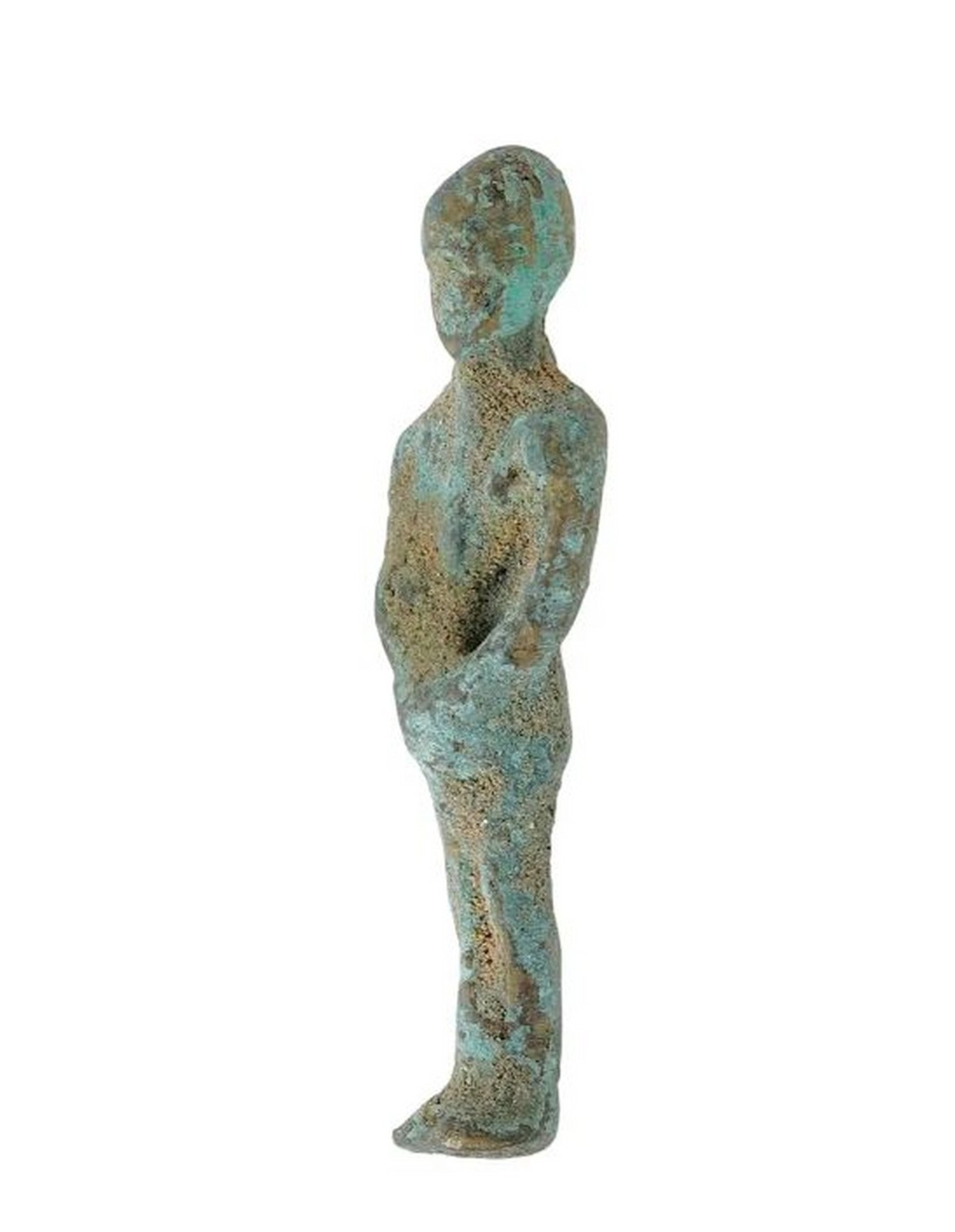 ANTIQUE EUROPEAN BRONZE SCULPTURE FIGURINE (SAINT JOAN OF ARC?)