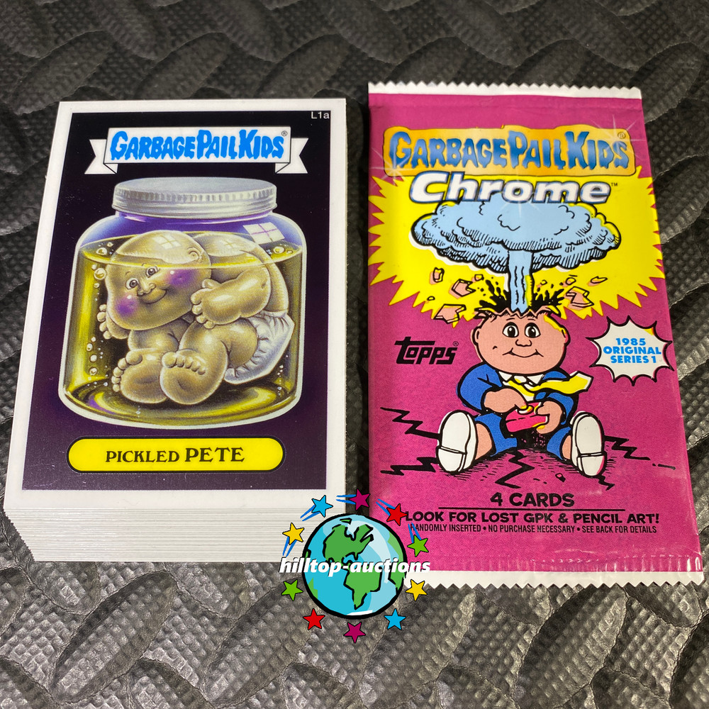 GARBAGE PAIL KIDS CHROME 1 "LOST" SUBSET COMPLETE 28-CARD SET +WRAPPER 2013 base
