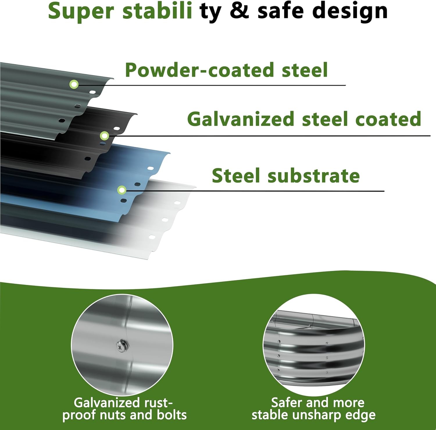 8x4x1ft Galvanized Oval Raised Garden Bed 2 Pack Metal Outdoor Planter Silver