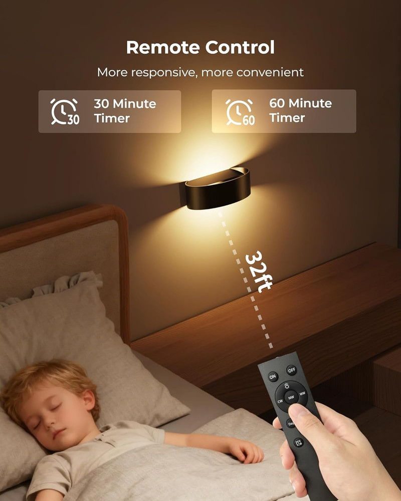 Motion Sensor Wall Light, 5000Mah Rechargeable Battery Operated Motion Sensor...