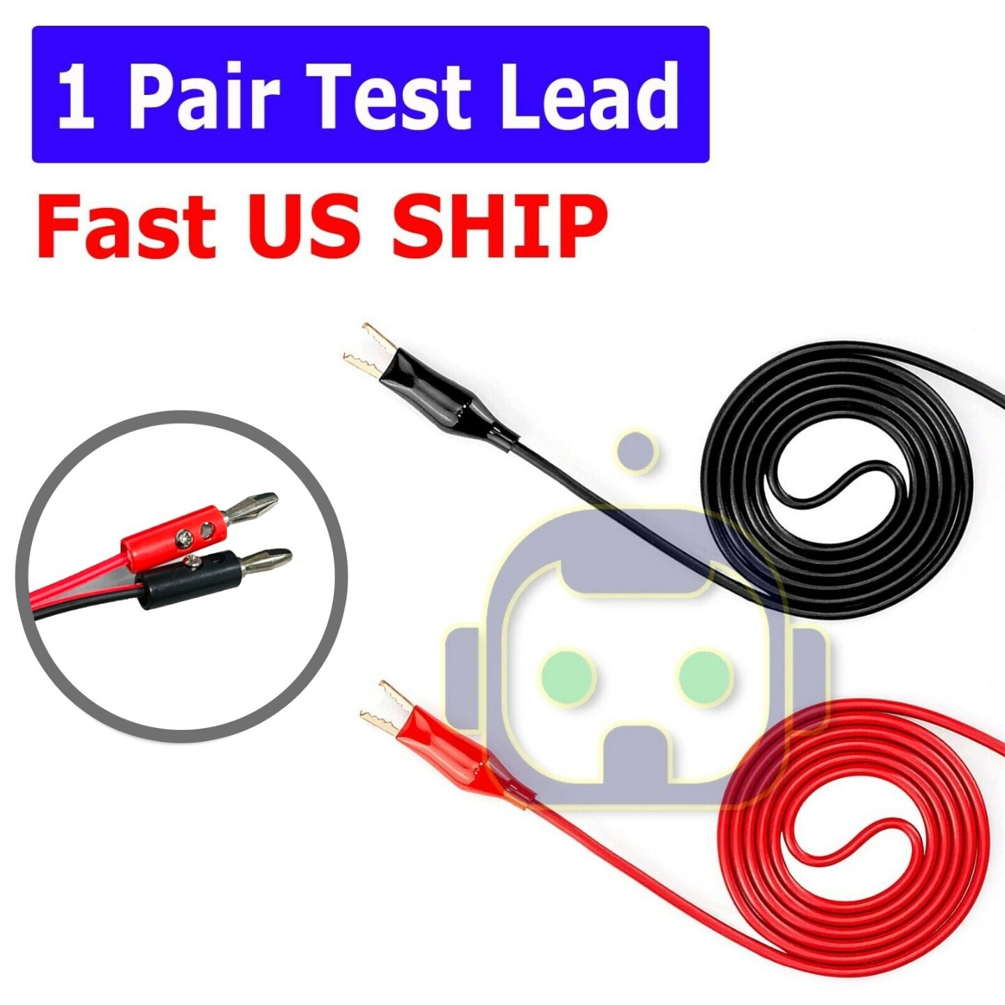 3FT Alligator Probe Test Lead Clip to Banana Plug Probe Cable for Multimeter New