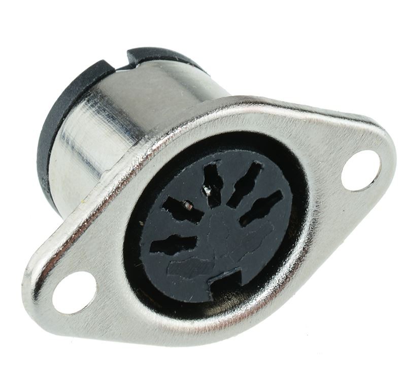 2 x 5-Pin DIN Panel Mount Female Socket Connector 180°